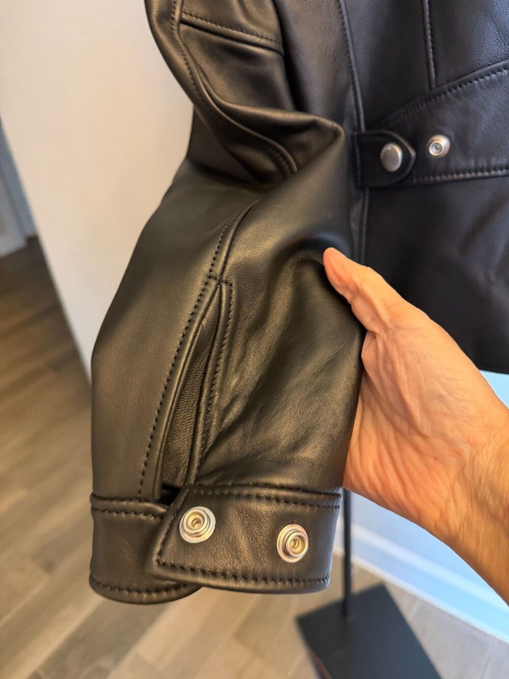 Coach Uptown Racer Leather Motorcycle Jacket Black w/ Garment Bag M MSRP: $898 - Picture 4 of 8